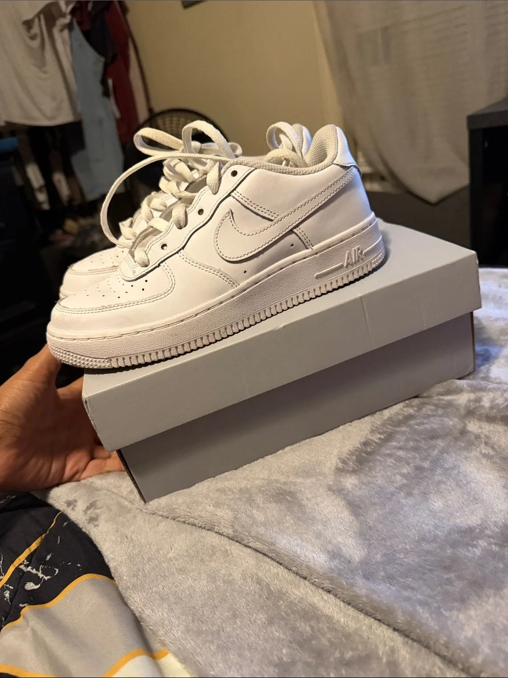 Kids White Air Force Sneakers - Classic Low-Top